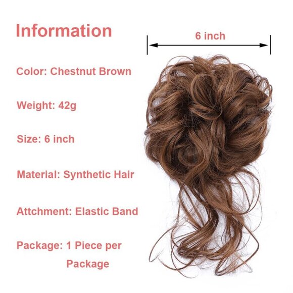 Messy Bun Hair Piece Curly Elastic Hair Band Updo Extension for Women main image 6